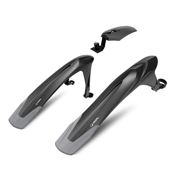 Комплект крыльев RBRL RL-1100F/R, 24&amp;quot;-29&amp;quot;, MTB, с креплением на штаны, шток вилки, штырь, для покрышек max. до 2.5&amp;quot;,  черный/серый