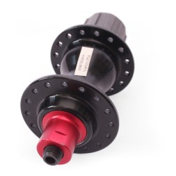 Втулка задняя A285RBQ-36, ROAD, ось M10x130x140 мм, ALU, под кассету 8-11 скоростей, на эксцентрике, 36Н, с промподшипником, красно-черная, б/уп.