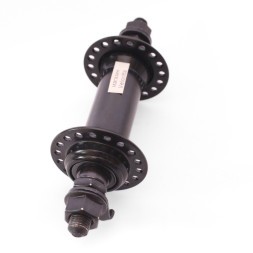 Веловтулка передняя 16 F black, стальная, ось 3/8"х100x140 мм, под V-брейк, с гайками, 36 отверстий, б/уп.