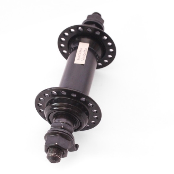 Веловтулка передняя 16 F black, стальная, ось 3/8&amp;quot;х100x140 мм, под V-брейк, с гайками, 36 отверстий, б/уп.