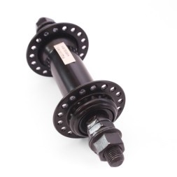 Веловтулка передняя 16 F black, стальная, ось 3/8"х100x140 мм, под V-брейк, с гайками, 36 отверстий, б/уп.