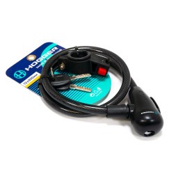 Замок противоугонный Hogger GK101.314, с ключами, трос стальной, 12×800 мм, в оболочке пластиковой, блистер