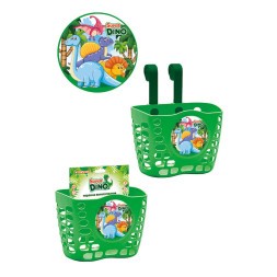 Корзина BSTX071216SD Super Dino, детская, 12&amp;quot;-16&amp;quot;, крепление на руль, 190х125х140 мм, пластиковая, Green