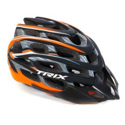 Шлем велосипедиста Trix HL-TX-41-L-ORBK, кросс-кантри, 35 отверстий, с регулировкой обхвата, размер: L (59-60 см), In Mold, оранжево-черный, матовый