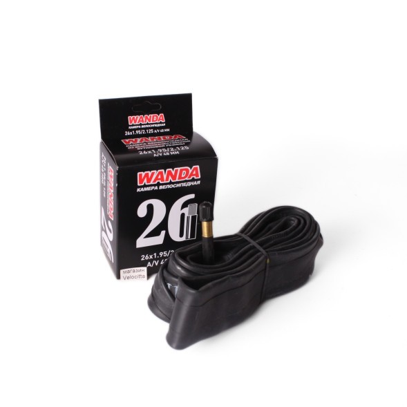 Велосипедная камера Wanda 26&amp;quot;x1.95-2.125, AV -48 мм, бутиловая резина
