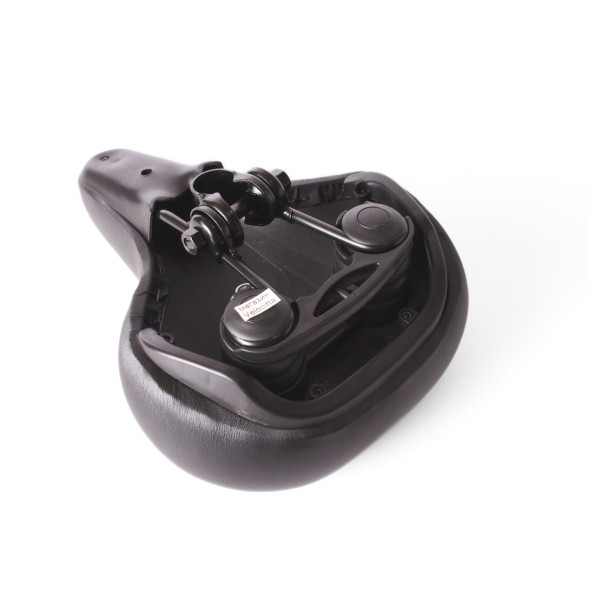 Седло велосипедное с замком, 210х265 мм, пружины закрытого типа, черно-зеленый