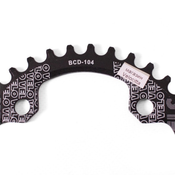 Звезда передняя велосипедная Velo Narrow Wide PCD-104, 36 зуба, для системы, алюминий