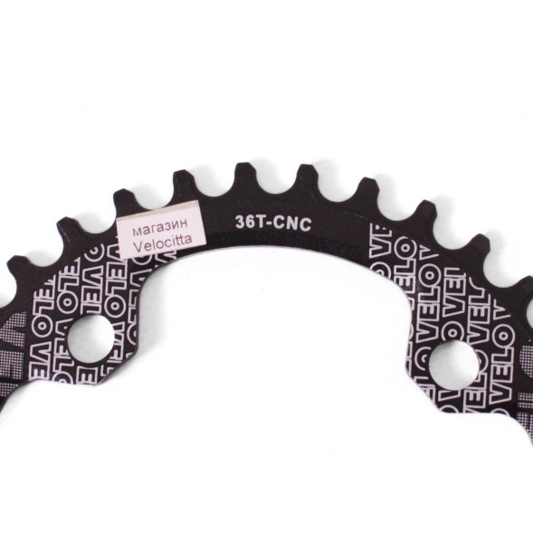 Звезда передняя велосипедная Velo Narrow Wide PCD-104, 36 зуба, для системы, алюминий