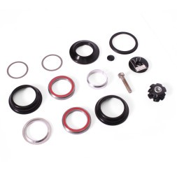 Рулевая колонка Kenli KL-B310, полуинтегрированная, безрезьбовая, 1-1/8" EC 44/30, промподшипники 41x30.15x6.5 мм x 45° - 2 шт., высота 15 мм, с якорем