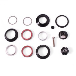 Рулевая колонка Kenli KL-B310, полуинтегрированная, безрезьбовая, 1-1/8" EC 44/30, промподшипники 41x30.15x6.5 мм x 45° - 2 шт., высота 15 мм, с якорем