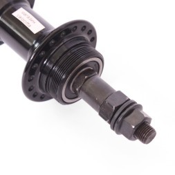 Втулка велосипедная A201RB black, задняя, ось 3/8"х135x175 мм, ALU, под V-брейк, под трещотку, на гайках, 36 отверстий, с промподшипниками, черная, б/уп.