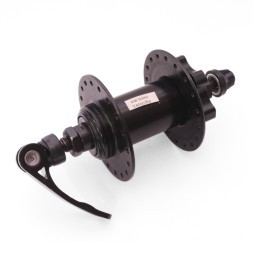 Велосипедная втулка 45 F black, передняя, стальная, ось 3/8&amp;quot;х100x140 мм, под диск 6 болтов, с эксцентриком, 36 отверстий, б/уп.