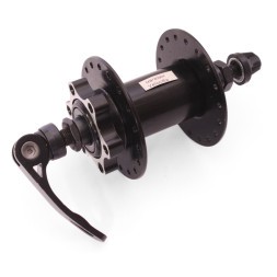 Велосипедная втулка 45 F black, передняя, стальная, ось 3/8&amp;quot;х100x140 мм, под диск 6 болтов, с эксцентриком, 36 отверстий, б/уп.