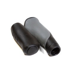 Грипсы велосипедные Hualong HL-G306-1, для ревошифта, резиновые, 100 мм+70 мм, 2-х компонентные, эргономические, серо-черные