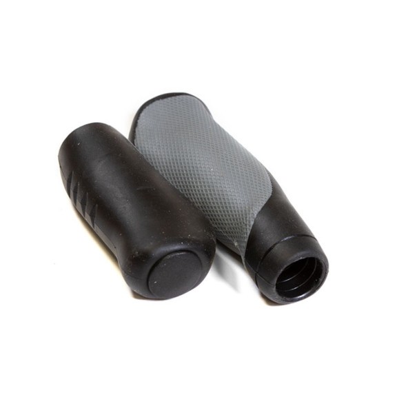 Грипсы велосипедные Hualong HL-G306-1, для ревошифта, резиновые, 100 мм+70 мм, 2-х компонентные, эргономические, серо-черные