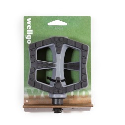 Велопедали Wellgo LU-990, Urban, 107x94x34 мм, пластиковые, с антискользящими накладками, резьба 9/16&amp;quot;, шариковые подшипники, черно-серые