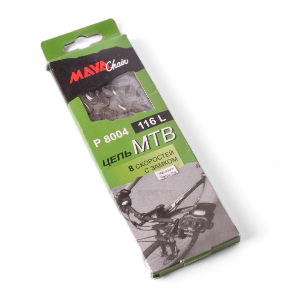 Цепь для велосипеда Maya Р8004, 1/2&amp;quot;x3/32&amp;quot;, 116L, 8 скоростей, с замком
