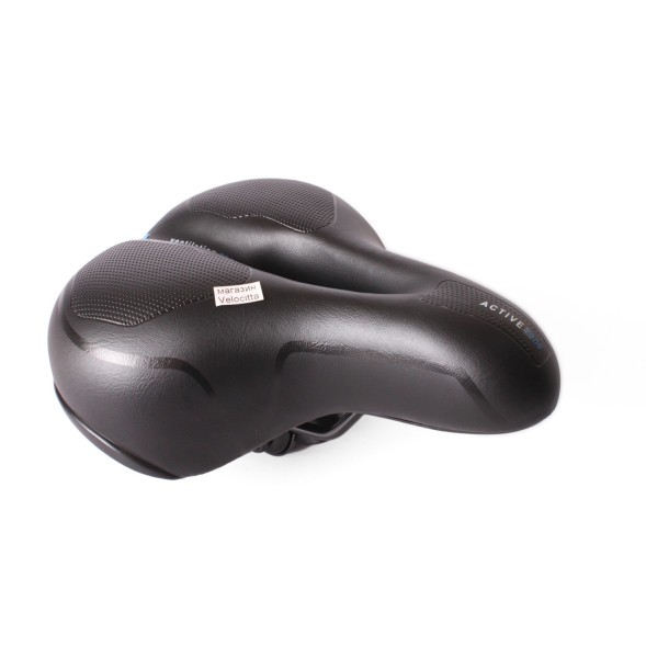 Седло велосипедное с отверстием, 200x250 мм, закрытые пружины, с замком, черный