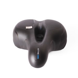 Седло велосипедное с отверстием, 200x250 мм, закрытые пружины, с замком, черный