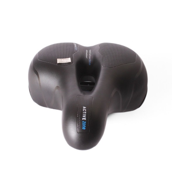 Седло велосипедное с отверстием, 200x250 мм, закрытые пружины, с замком, черный