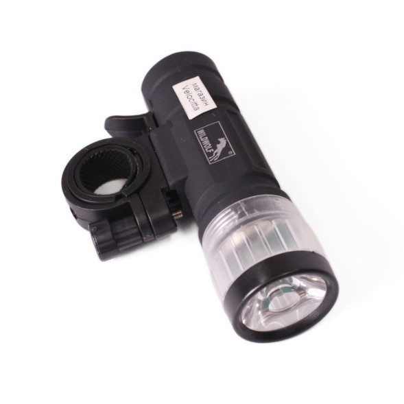 Фара велосипедная WildWolf, передняя, 1 Super LED, AAAx3, черный, инд. упаковка