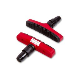 Колодки тормозные велосипедные Alhonga HJ-EN02, 60 мм, V-Brake, красный, алюм. корпус, в упаковке