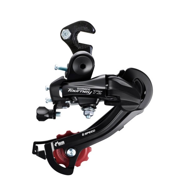 Переключатель задний Shimano Tourney RD-TZ500, 6/7 передач, GS, 34T, крепление на крюк, б/уп.