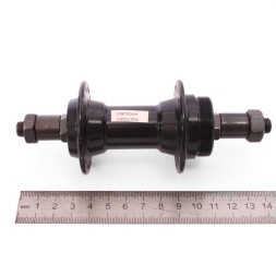 Втулка задняя A201RBQ, ось 3/8"х135x145 мм, алюминиевая, под V-brake, под трещотку, с эксцентриком, 36 отверстий, промподшипники, черная