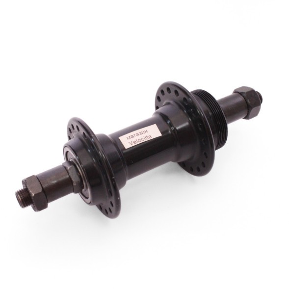 Втулка задняя A201RBQ, ось 3/8&amp;quot;х135x145 мм, алюминиевая, под V-brake, под трещотку, с эксцентриком, 36 отверстий, промподшипники, черная