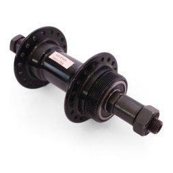 Втулка задняя A201RBQ, ось 3/8"х135x145 мм, алюминиевая, под V-brake, под трещотку, с эксцентриком, 36 отверстий, промподшипники, черная