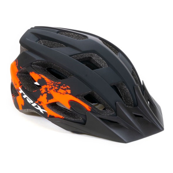 Велосипедный шлем Trix HL-TX-24-L-RBK, кросс-кантри, регулировка обхвата, размер: L (59-60 см), In Mold, красно-черный, матовый