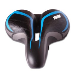 Седло велосипедное с отверстием, 200x250 мм, пружины закрытого типа, с замком, черно-синий