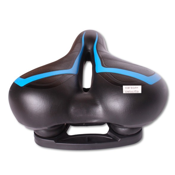 Седло велосипедное с отверстием, 200x250 мм, пружины закрытого типа, с замком, черно-синий