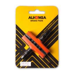 Тормозные колодки велосипедные Alhonga HJ-EN02, 60 мм, V-Brake, оранжевый, блистер