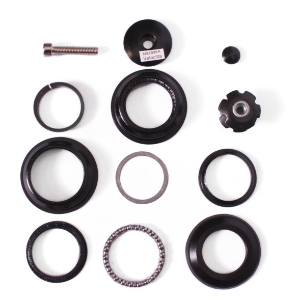 Рулевая колонка Kenli KL-B430, безрезьбовая, полуинтегрированная, 1-1/8&amp;quot;x28.6x44x30 мм, с якорем, черный