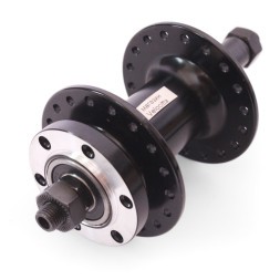 Веловтулка задняя A208RBQ, ось 3/8"х135x145 мм, под диск 6 болтов, под трещотку, на эксцентрике, 36H, алюминиевая, промподшипники, черный