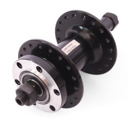 Веловтулка задняя A208RBQ, ось 3/8"х135x145 мм, под диск 6 болтов, под трещотку, на эксцентрике, 36H, алюминиевая, промподшипники, черный