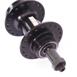 Веловтулка задняя A208RBQ, ось 3/8"х135x145 мм, под диск 6 болтов, под трещотку, на эксцентрике, 36H, алюминиевая, промподшипники, черный