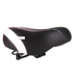 Седло велосипедное Saddle, 235x250 мм, пружинное, с замком, черно-белое