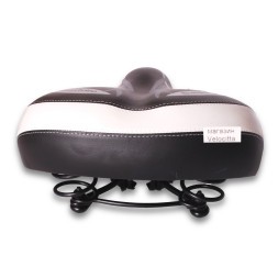 Седло велосипедное Saddle, 235x250 мм, пружинное, с замком, черно-белое