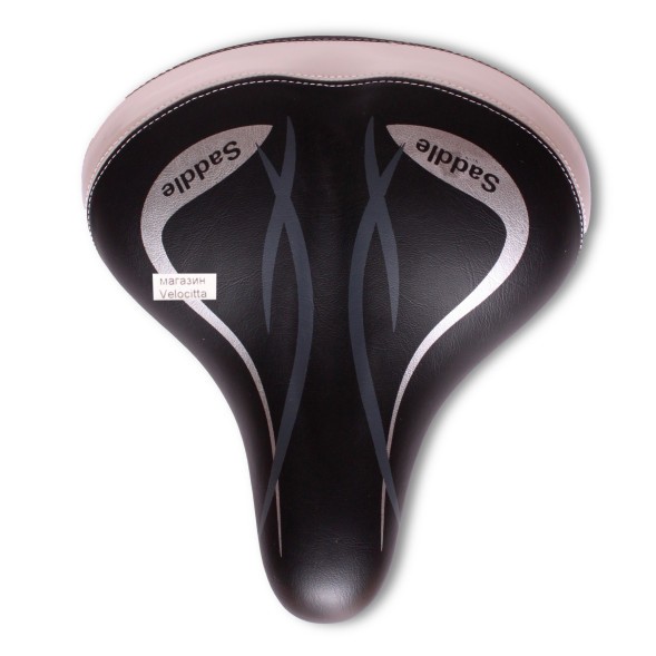 Седло велосипедное Saddle, 235x250 мм, пружинное, с замком, черно-белое