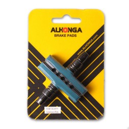 Тормозные колодки Alhonga HJ-EN02, 60 мм, V-Brake, голубой, картриджные, алюм. корпус, в упаковке