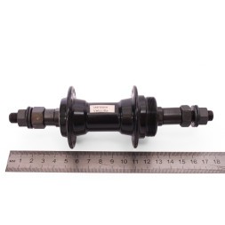 Втулка задняя A201R black, ось 3/8"х135x175 мм, алюминиевая, под V-брейк, под трещотку, на гайках, 36H, черная, торг. уп.