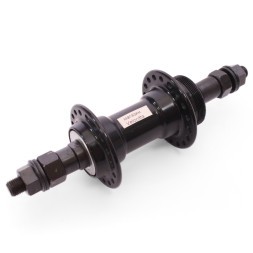 Втулка задняя A201R black, ось 3/8"х135x175 мм, алюминиевая, под V-брейк, под трещотку, на гайках, 36H, черная, торг. уп.