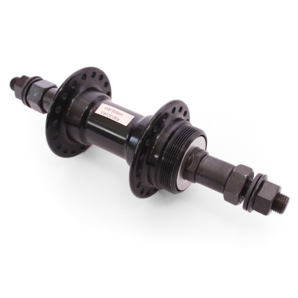 Втулка задняя A201R black, ось 3/8&amp;quot;х135x175 мм, алюминиевая, под V-брейк, под трещотку, на гайках, 36H, черная, торг. уп.