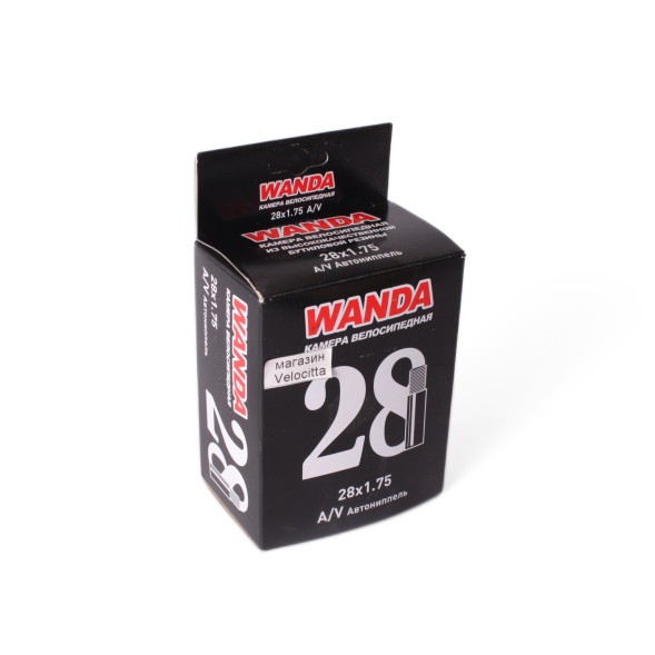 Камера велосипедная Wanda 28&amp;quot; x1.75, A/V 33 мм, черный