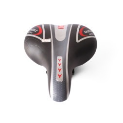 Седло велосипедное Saddle, 185x245 мм, с замком, закрытые пружины, черно-серый