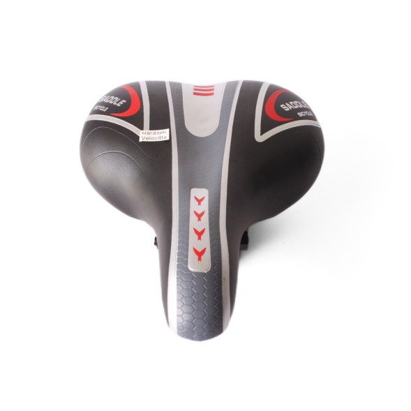 Седло велосипедное Saddle, 185x245 мм, с замком, закрытые пружины, черно-серый