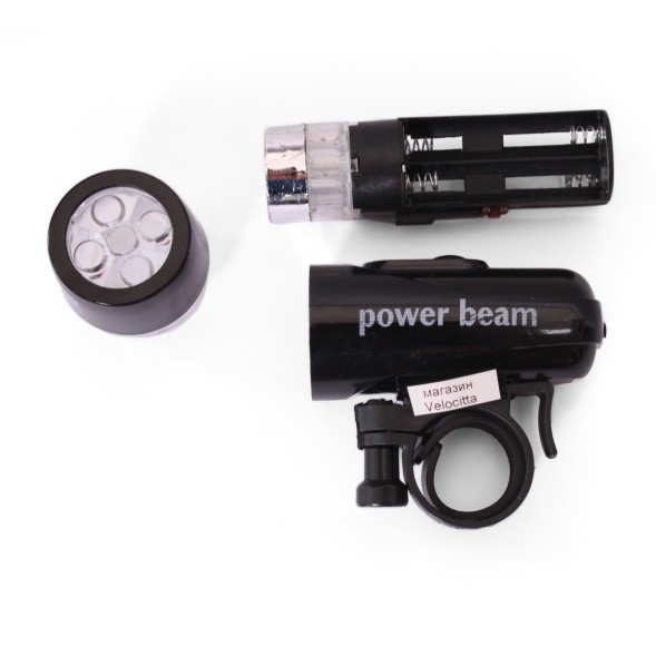 Фара велосипедная Power Beam PB-808, передняя, 5 LED, 3 режима работы, влагозащита, блистер