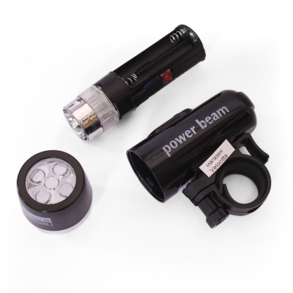 Фара велосипедная Power Beam PB-808, передняя, 5 LED, 3 режима работы, влагозащита, блистер